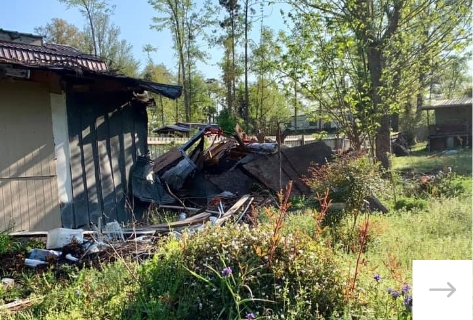 Triple S Outdoor Maintenance cleaning up a Bay County, Florida property after Hurricane Michael